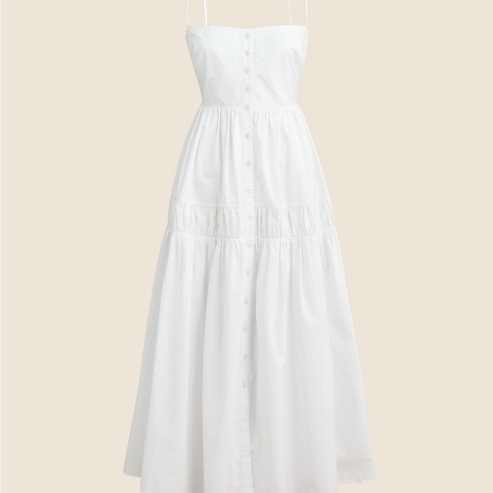 J. Crew White Tiered Sundress